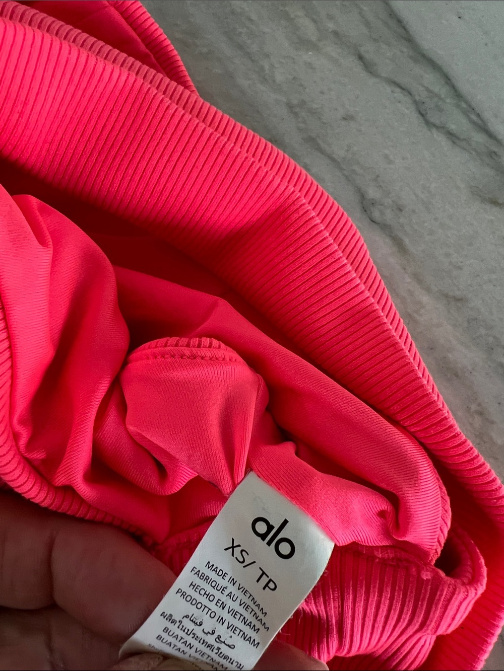 ALO Yoga Ribbed Crop Bralette - Neon Pink - Picture 6 of 6